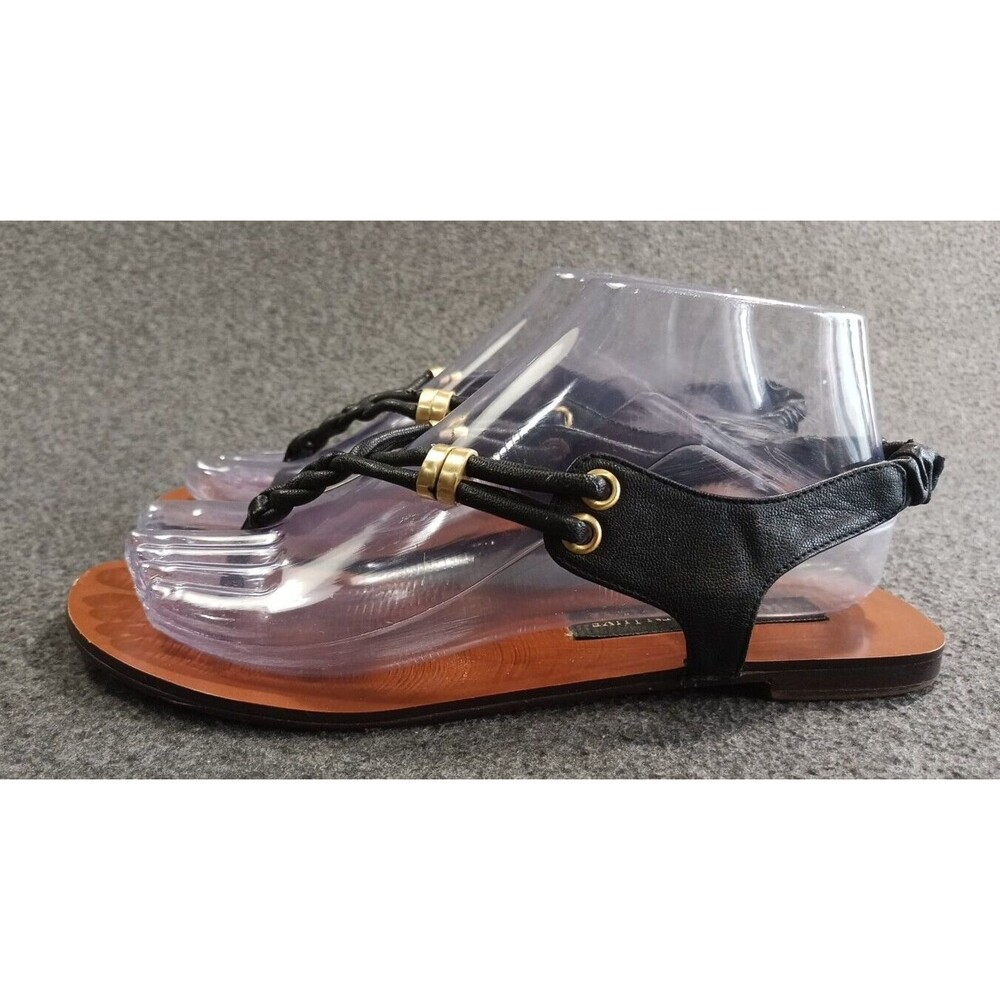 Steve Madden Luxe Women’s Sandals Black Leather Size US 7.5 Braided - Picture 6 of 11